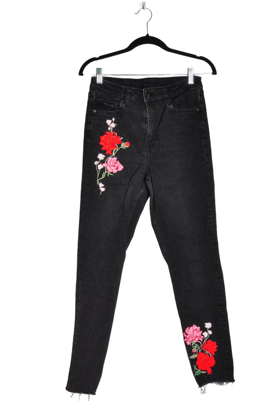 H&M Women Straight-Legged Jeans Regular fit in Black - 8 - Velora Luxury Fashion