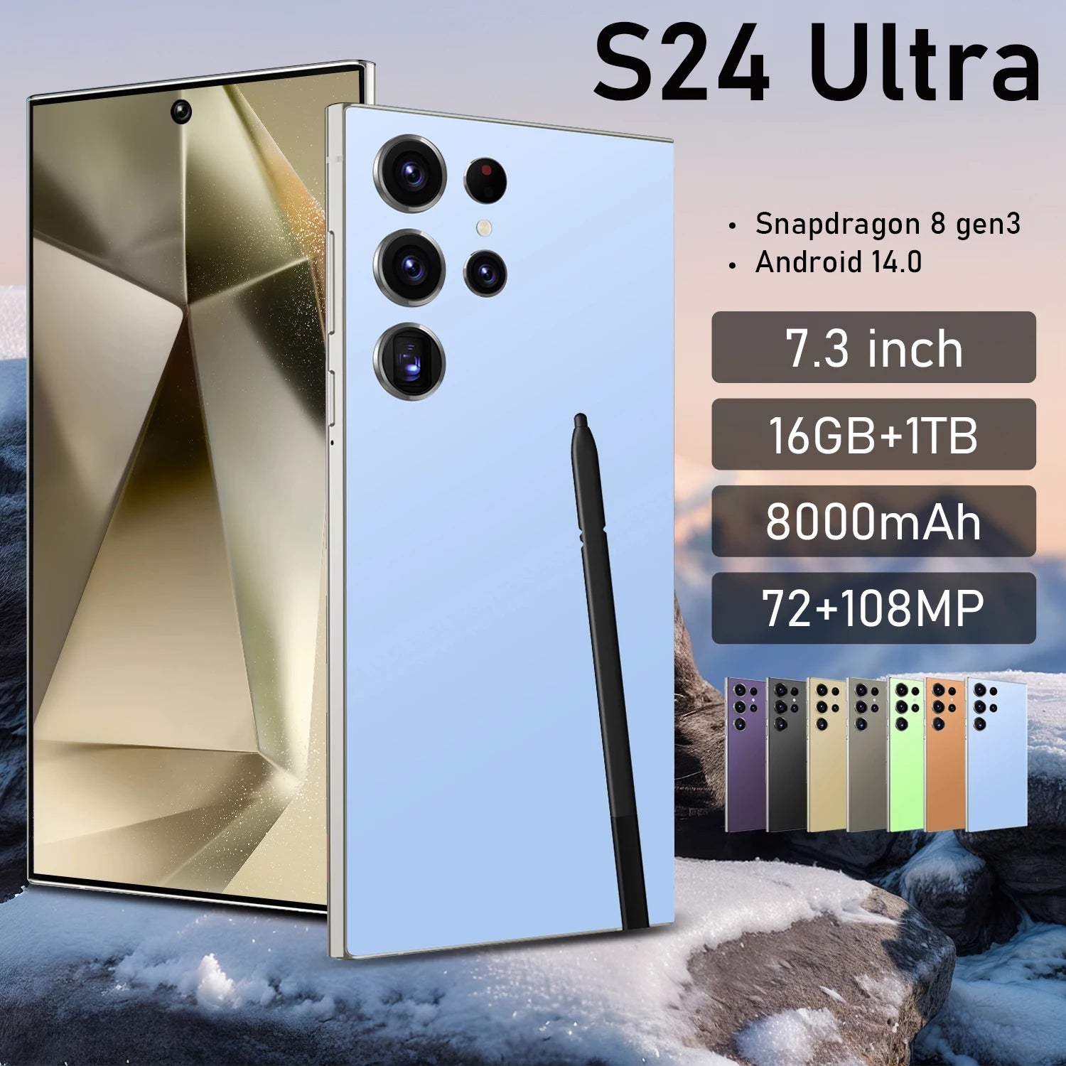 Hot Selling S24 Ultra 5G 7.3-Inch 2K HD Screen Smart Phone High Quality Sound with Stereo Speakers Original Ultra 5G Smartphones - Velora