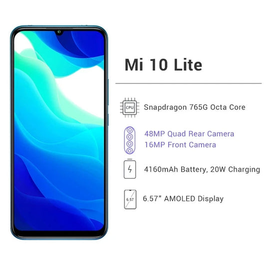 In Stock Original Mi 10 Lite 5G 8+128G Smartphone Xiao Mi 6.57 '' Mobile Phone 4160mAh - Velora