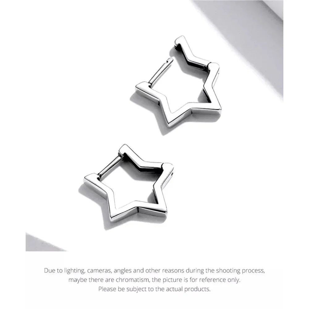 925 Sterling Silver Starlike Earrings - Minimalist Star Shape Ear Buckle for Women - Fashion jewelry SCE1136 Itz Luxury