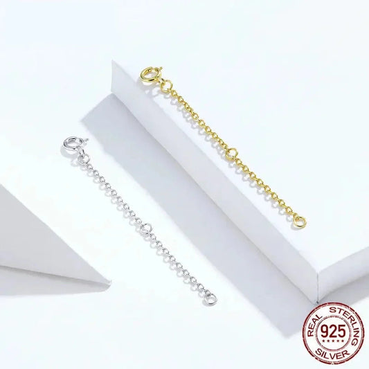 14K Gold Plated 925 Sterling Silver Necklace Extension Chains With Lobster Clasps For Diy Jewelry Making - Velora
