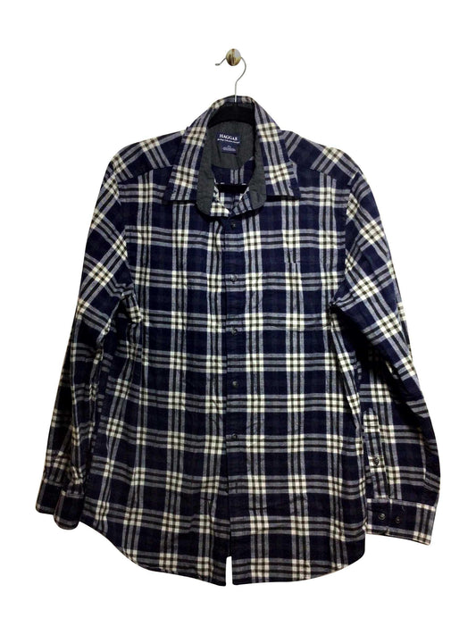 HAGGAR Regular fit Button-down Top in Blue - L - Velora