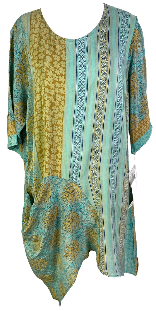 PRC6536 Avatar Pure Silk Self Pocket Tunic Dress - Velora