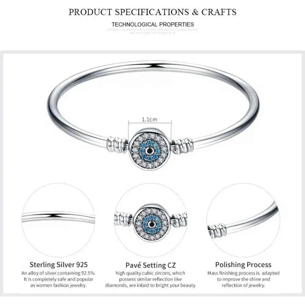 925 Sterling Silver Snake Chain Bangle & Bracelet Pave Setting Cz For Women Pendant Charm Bead Diy Luxury Jewelry Pas904 Itz Luxury