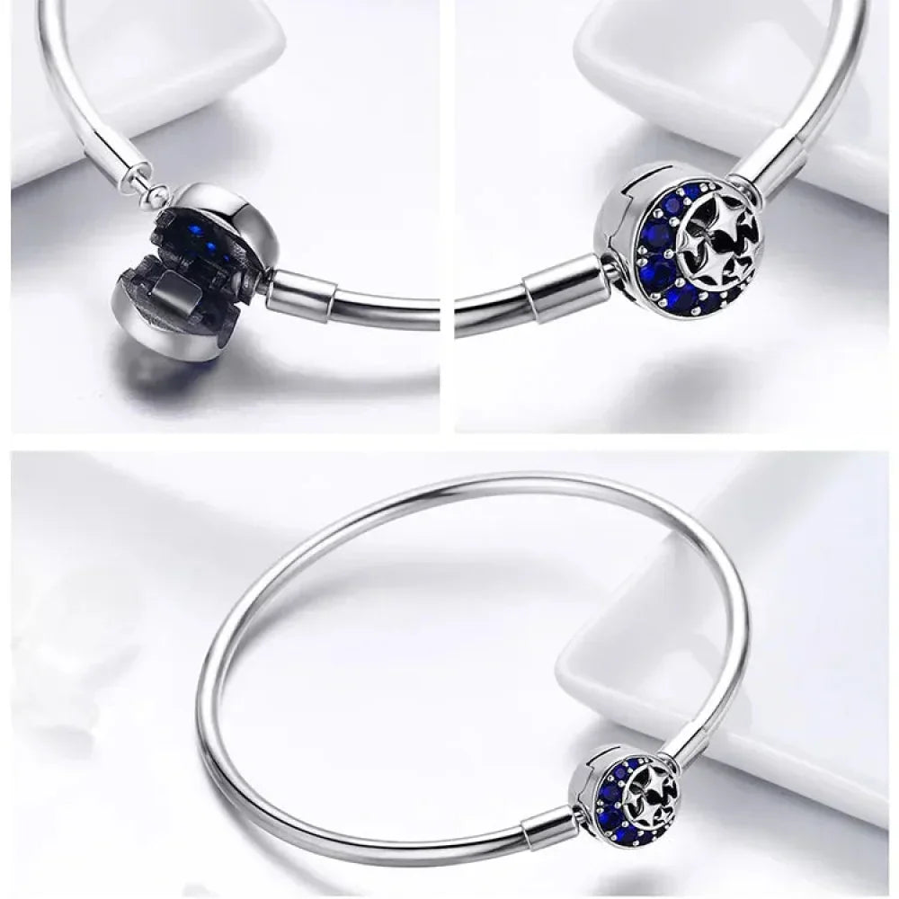 925 Sterling Silver Snake Chain Bangle & Bracelet Pave Setting Cz For Women Pendant Charm Bead Diy Luxury Jewelry Pas904 Itz Luxury