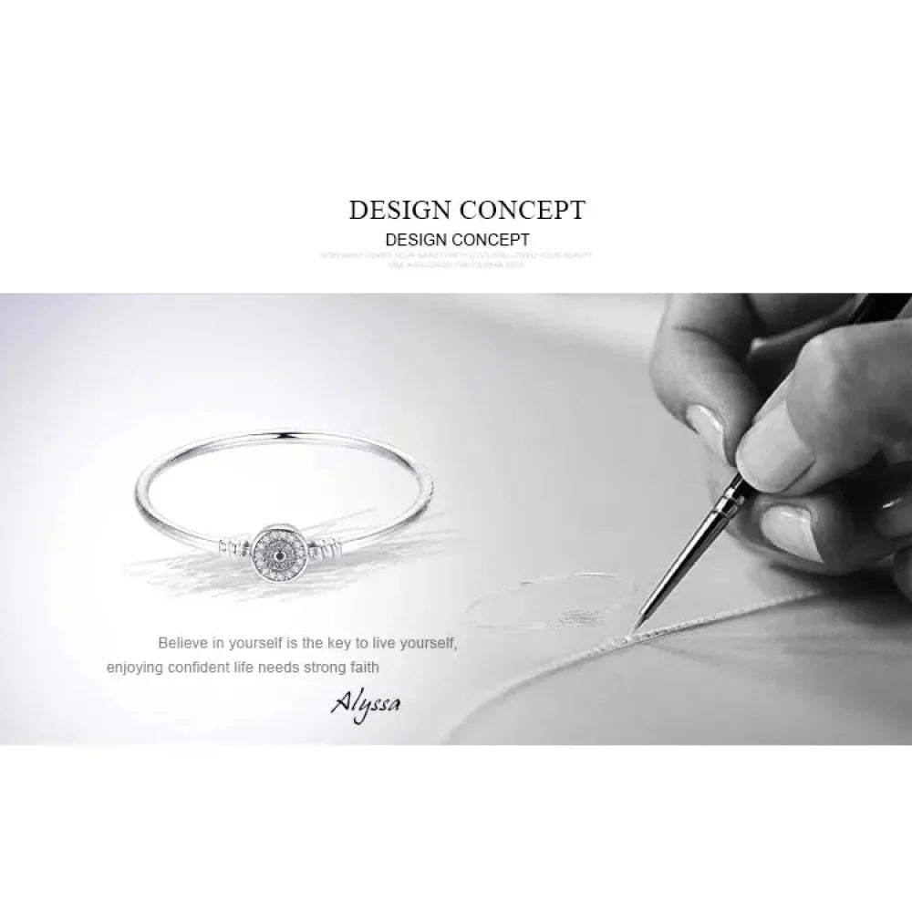925 Sterling Silver Snake Chain Bangle & Bracelet Pave Setting Cz For Women Pendant Charm Bead Diy Luxury Jewelry Pas904 Itz Luxury