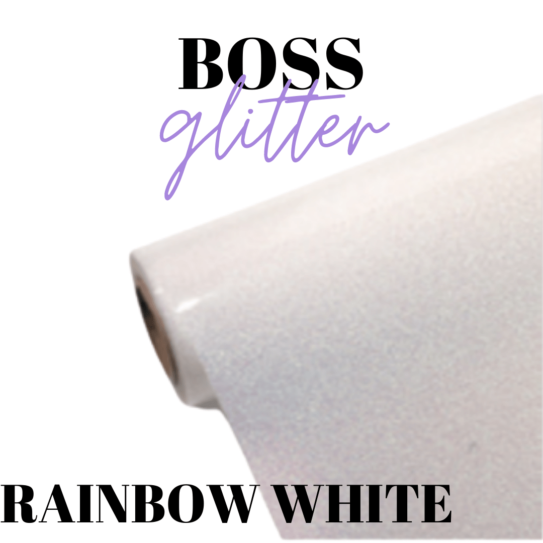 HTV - BossGlitter - RAINBOW WHITE - Velora Luxury Fashion