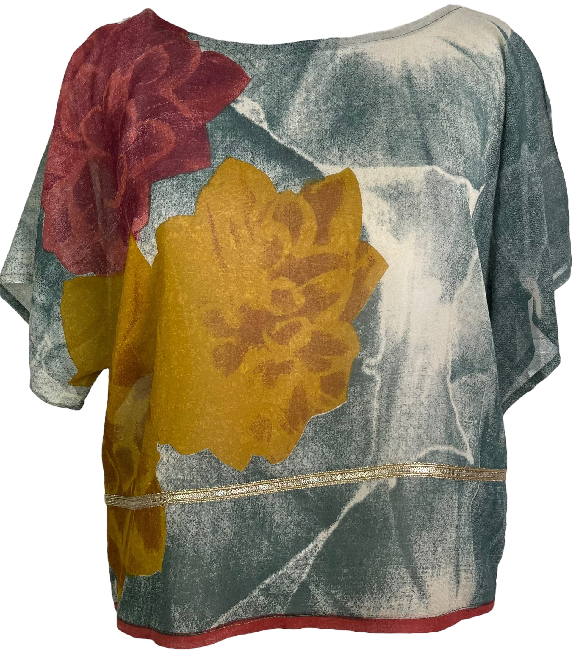 PRG6219 Sheer Avatar Pure Silk Boxy Top - Velora
