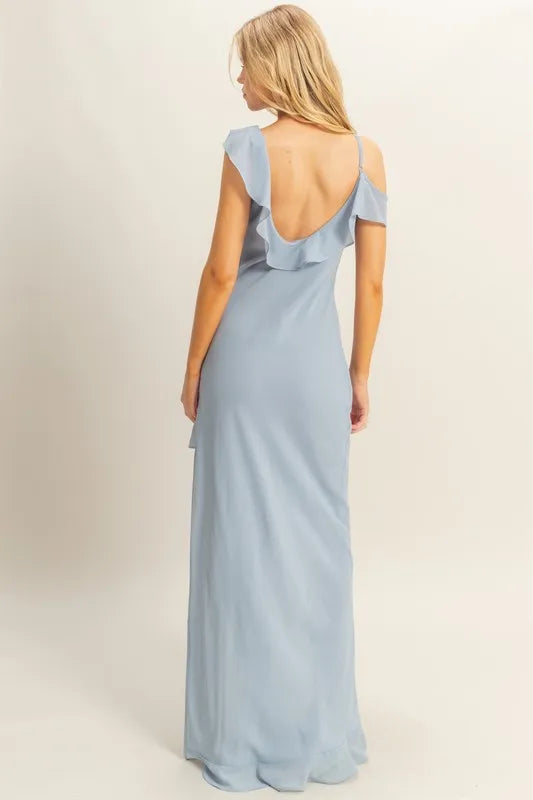 HYFVE Chiffon Ruffle Trim Midi Dress - Velora Luxury Fashion