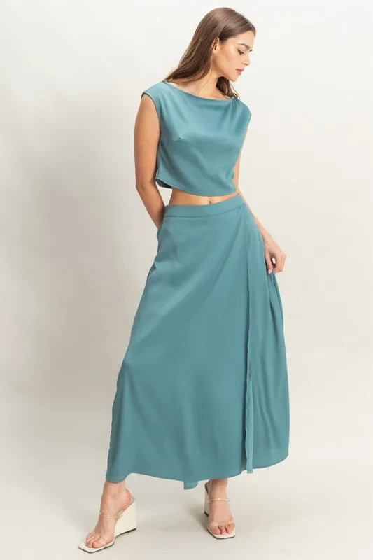 HYFVE Sleeveless Top and Maxi Skirt Set - Velora Luxury Fashion