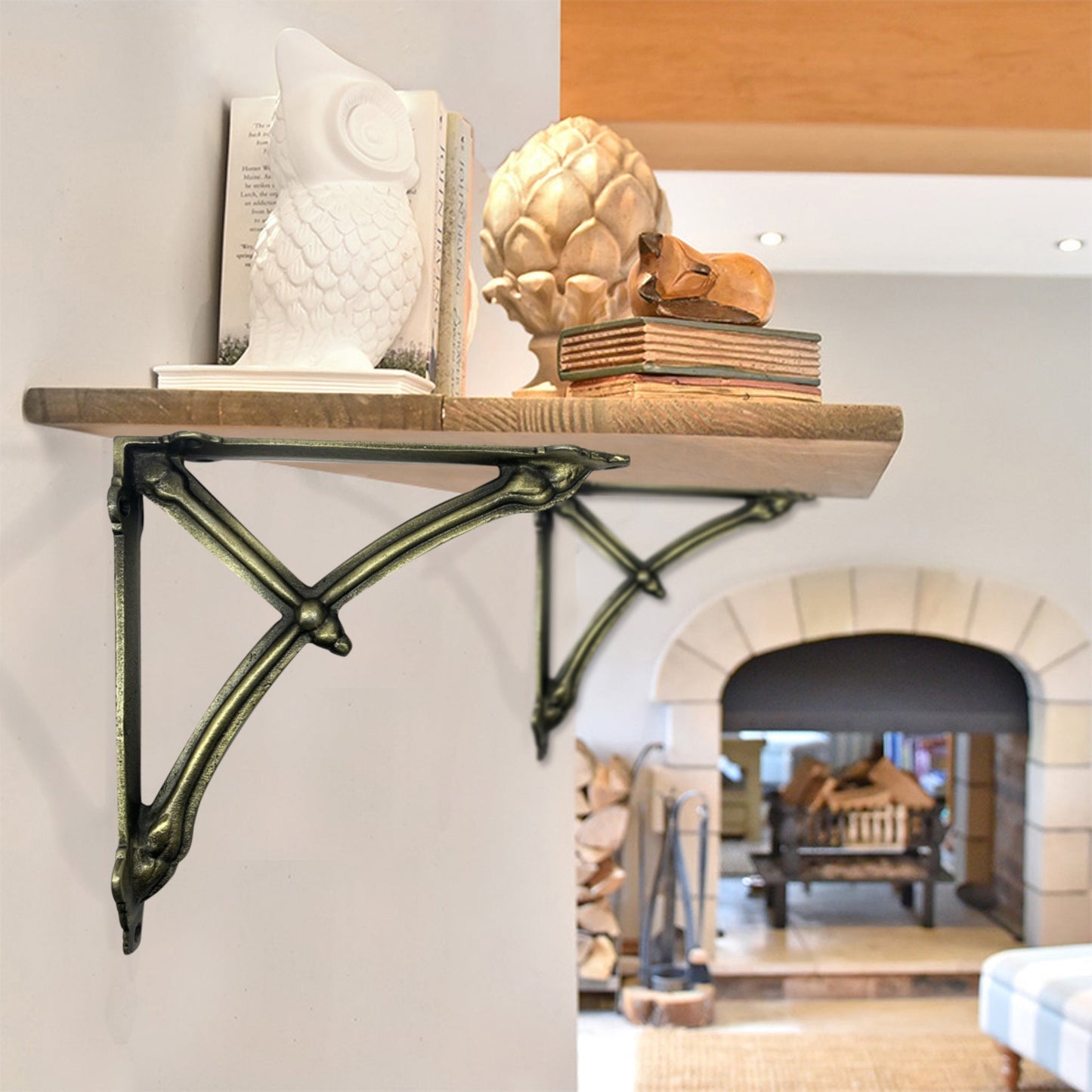 Half Round Bracket, Large, Antique Brass - Velora Luxury Fashion