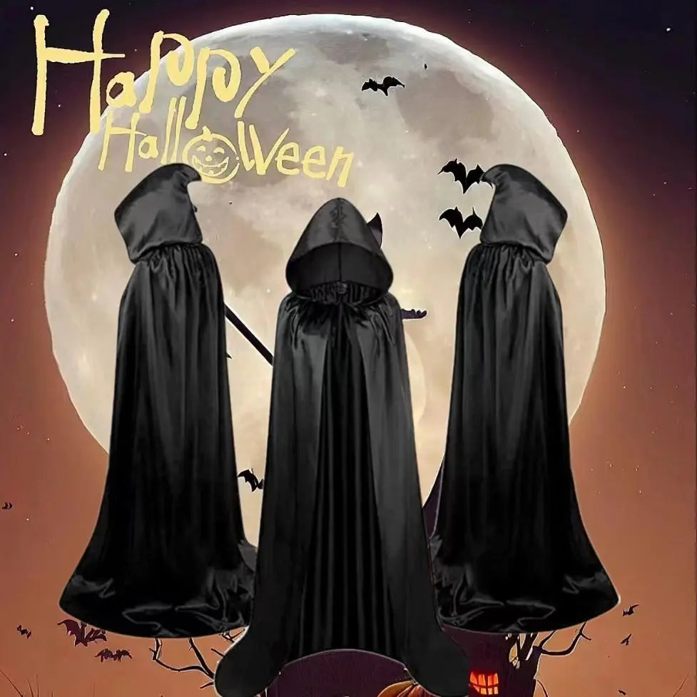 Halloween Cloak Costumes Wizard Cloak For Children Hooded Capes Mantle Black Party Decoration - Velora