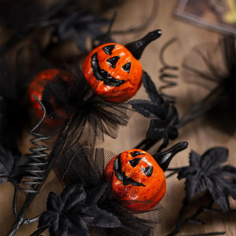 Halloween Decorations Black Horror Pumpkin Twig Cutting Bouquet - Velora