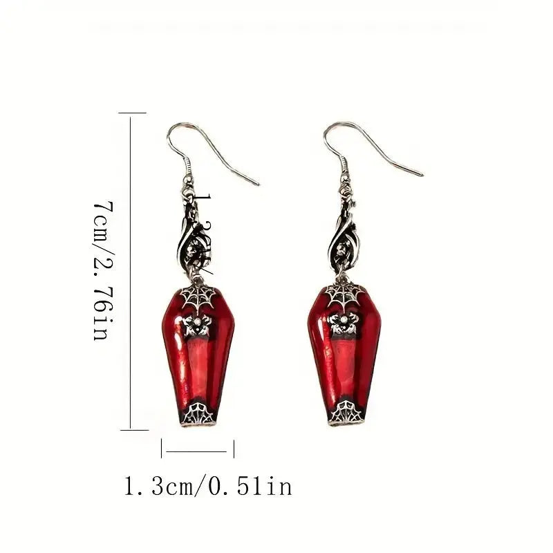 Halloween Earrings Ins Style Red Bat Spider Retro Earrings Jewelry - Velora