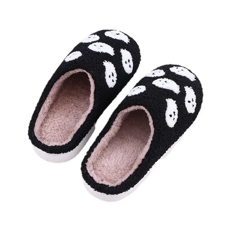 Halloween Funny Spider Ghost Scary Flat Indoor House Shoes For Women Men Soft Plush Cozy Horror Halloween Gifts EX-STOCK Canada