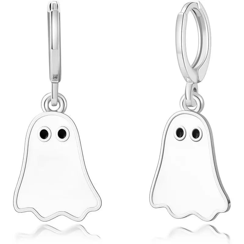 Halloween Ghost Earrings For Women Gold Ghost Huggie Hoop Earrings Halloween Jewelry Cute BOO Halloween Earrings - Velora