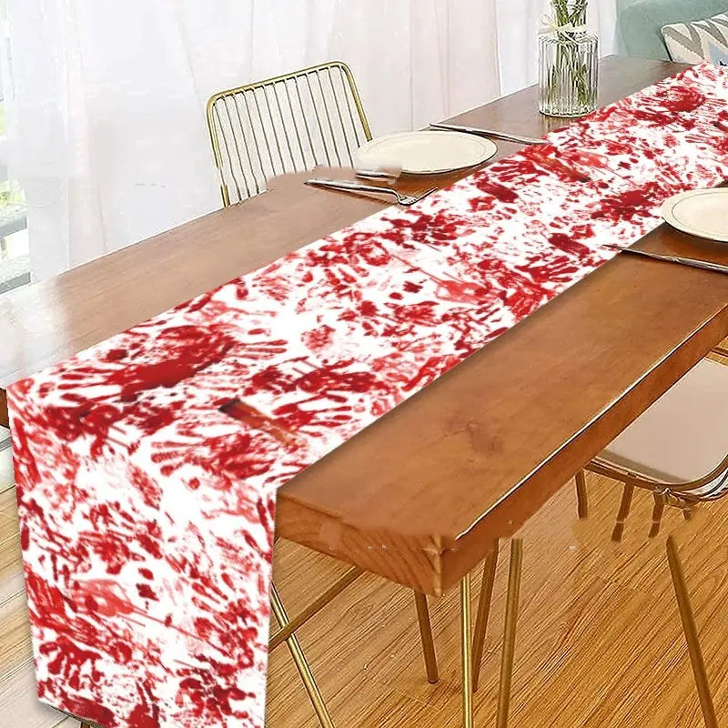 Halloween Horror Bloody Hand Printed Tablecloth Decoration - Velora
