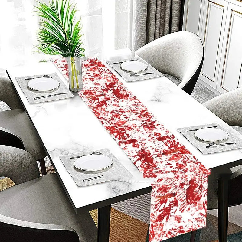 Halloween Horror Bloody Hand Printed Tablecloth Decoration - Velora