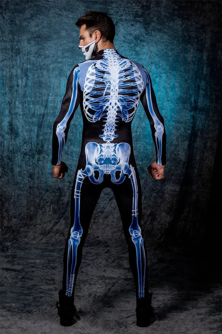 Halloween Long Sleeve Tights See-through Skeleton 3D Printed One-piece EX-STOCK Canada