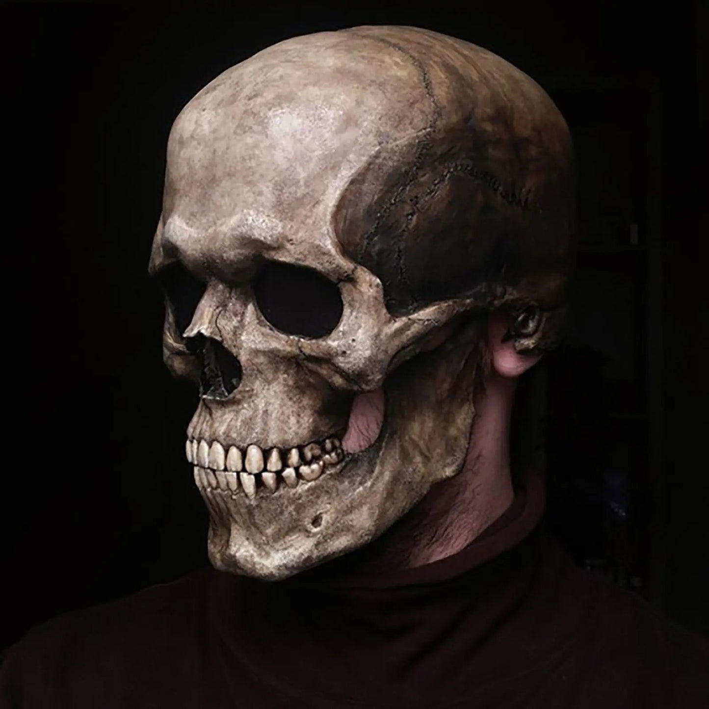 Halloween Movable Mouth Skull Mask Helmet Mouth Movable Skull Full Head Skull Mask - Velora