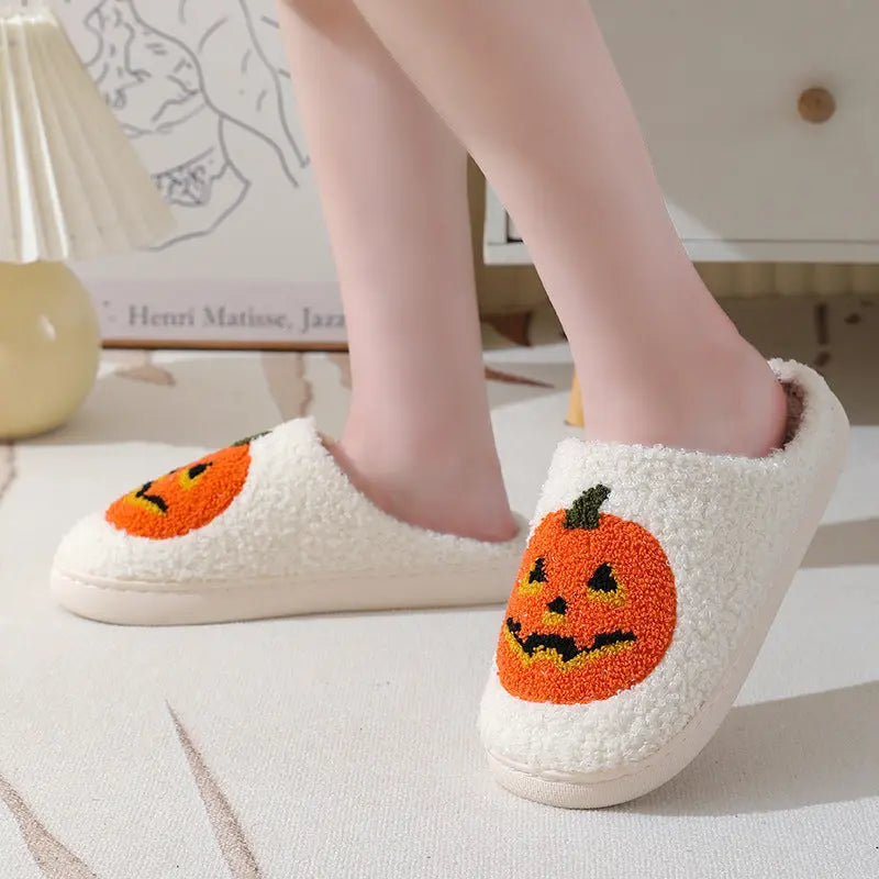 Halloween Pumpkin Cartoon Slippers Warm Winter Slippers Men And Women Couples Indoor House Shoes EX-STOCK Canada