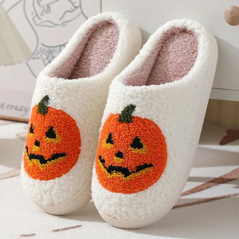 Halloween Pumpkin Cartoon Slippers Warm Winter Slippers Men And Women Couples Indoor House Shoes EX-STOCK Canada