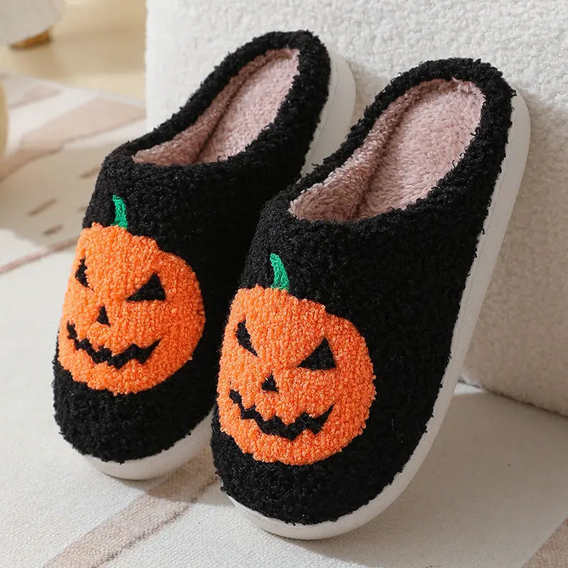 Halloween Pumpkin Cartoon Slippers Warm Winter Slippers Men And Women Couples Indoor House Shoes EX-STOCK Canada