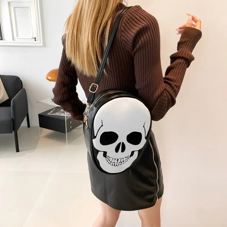 Halloween Skull Shoulder Bag Personality Funny Messenger Bag Kids Couples Outdoor Small Phone Bag For Women - Velora