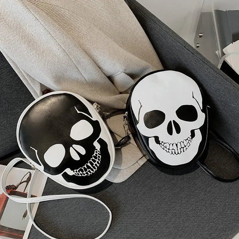 Halloween Skull Shoulder Bag Personality Funny Messenger Bag Kids Couples Outdoor Small Phone Bag For Women - Velora