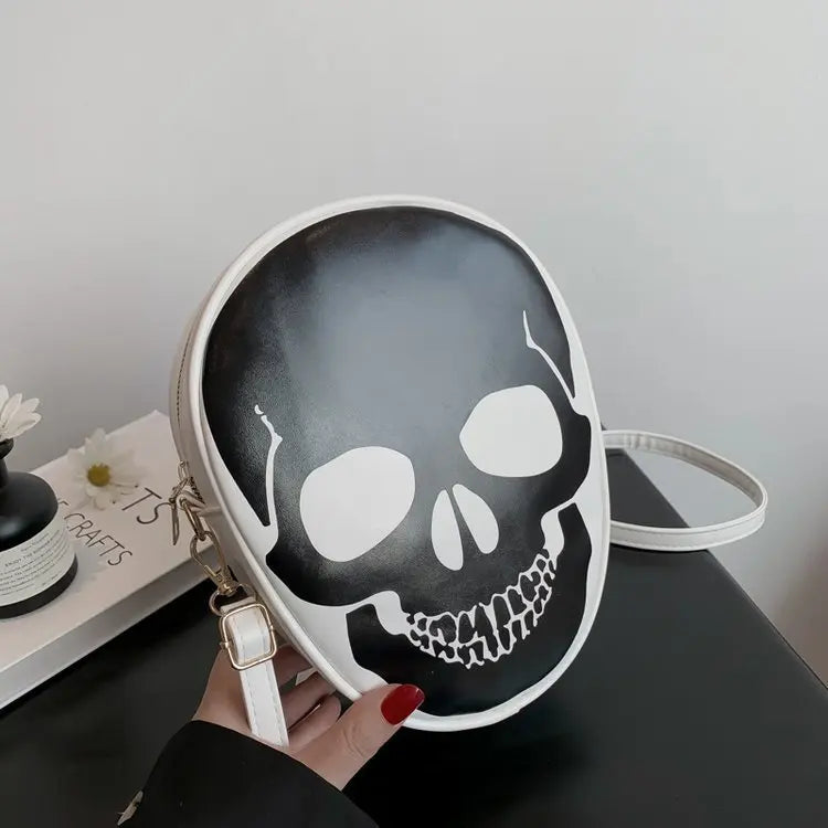 Halloween Skull Shoulder Bag Personality Funny Messenger Bag Kids Couples Outdoor Small Phone Bag For Women - Velora