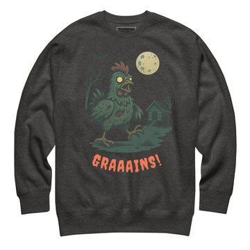 Halloween Zombie Chicken Scene Unisex Premium Sweatshirt - Velora Luxury Fashion