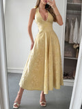Halter Neck Midi Dress with Pockets - Velora Luxury Fashion