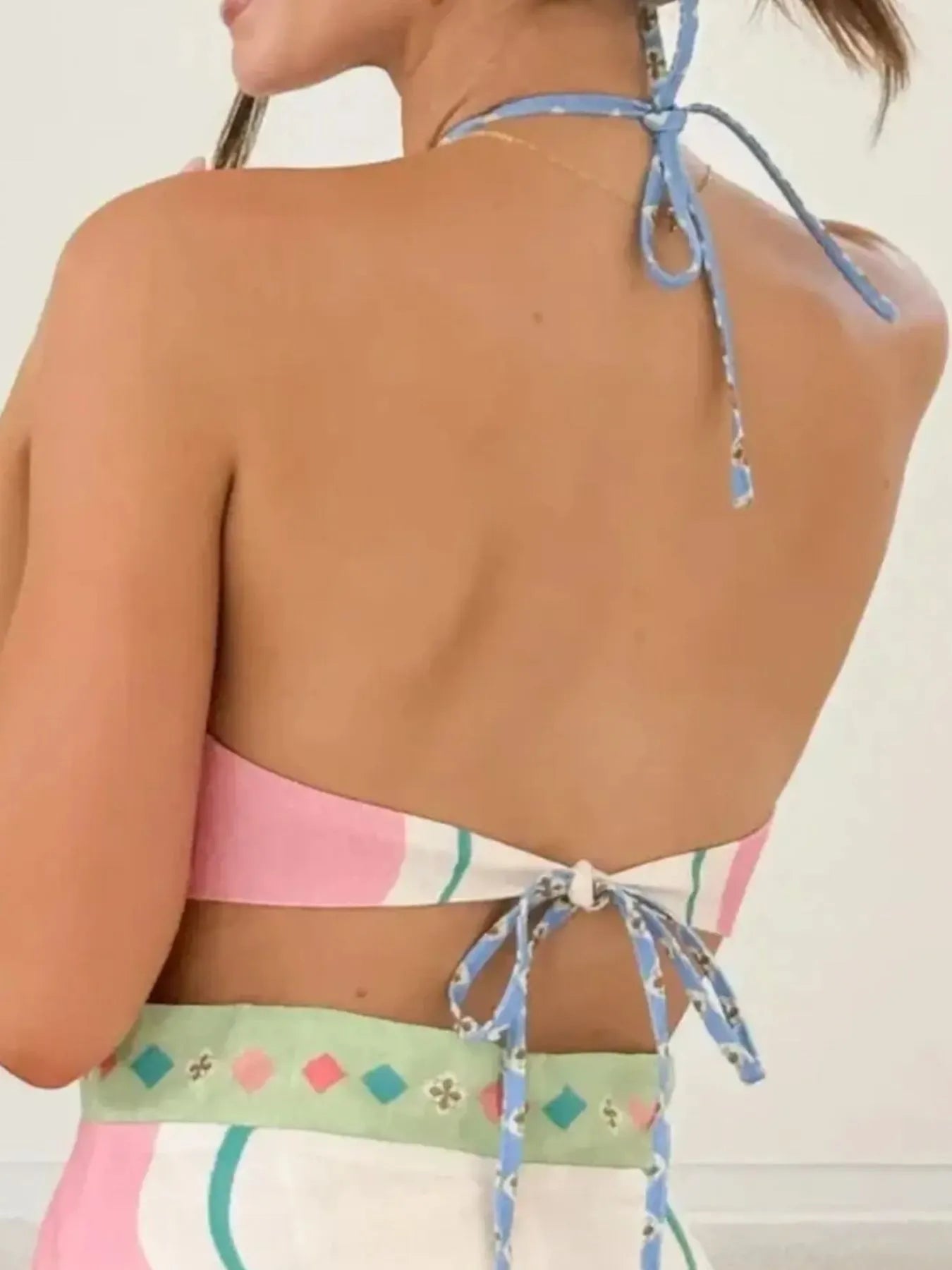 Halter Neck Printed Maxi Dress - Velora Luxury Fashion