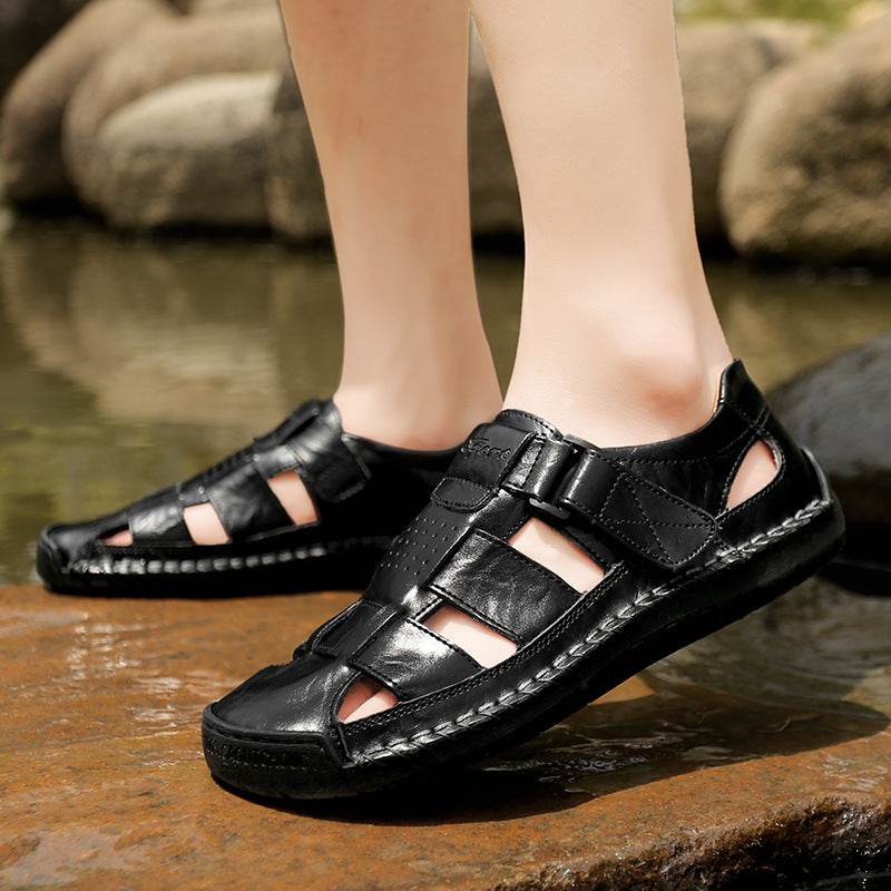 Handmade Stitching Leather Casual Beach Men's Sandals EX-STOCK Canada