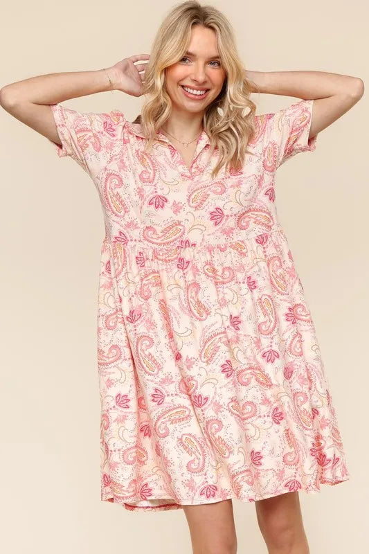 Haptics  Fit and Flare Paisley Print Knit Dress - Velora Luxury Fashion