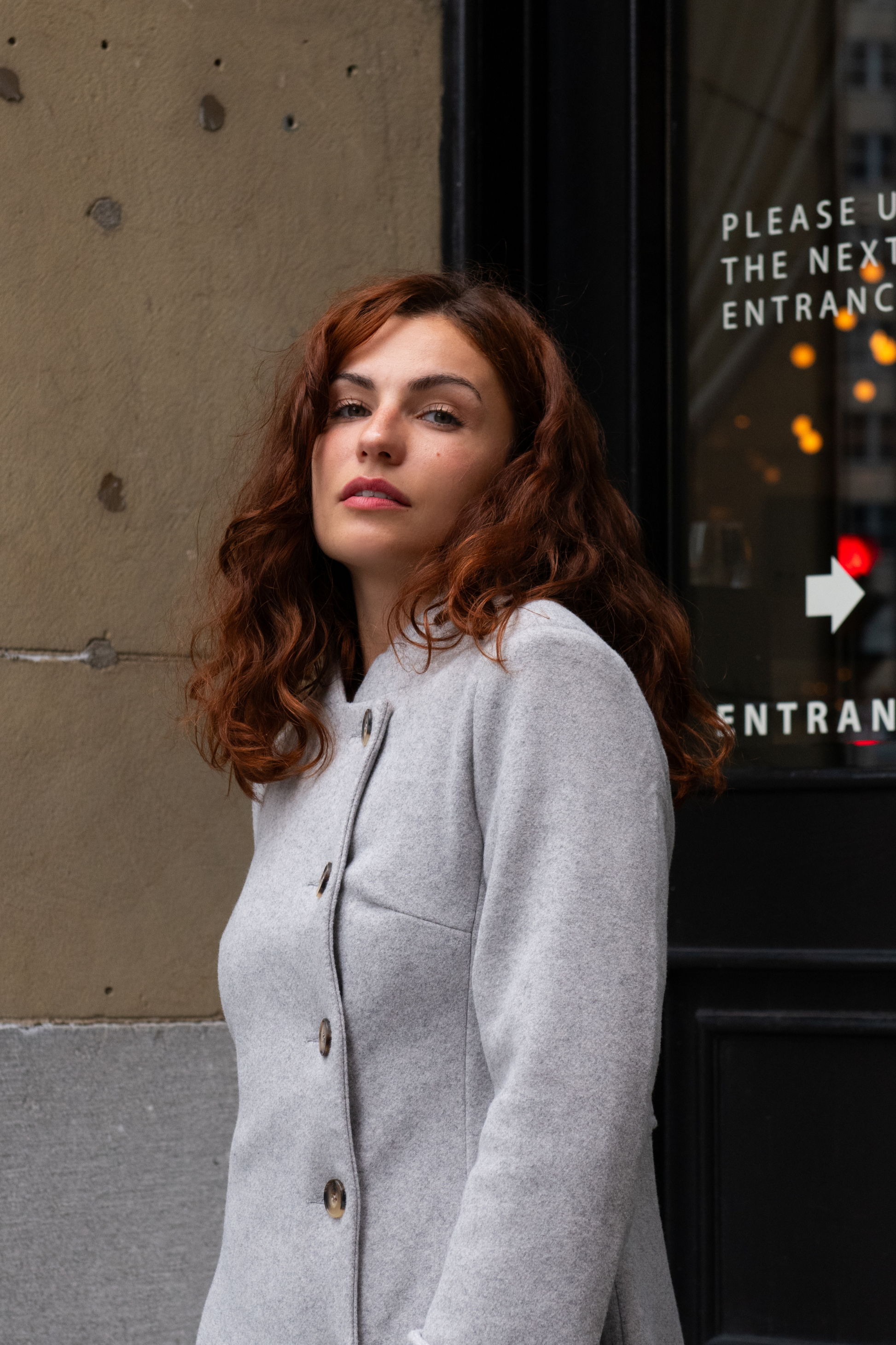 Harper Retro Flared Coat Side Buttons Elegant - Velora Luxury Fashion