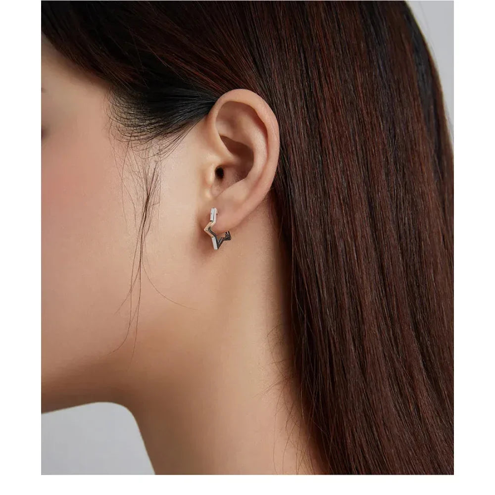 925 Sterling Silver Starlike Earrings - Minimalist Star Shape Ear Buckle for Women - Fashion jewelry SCE1136 Itz Luxury