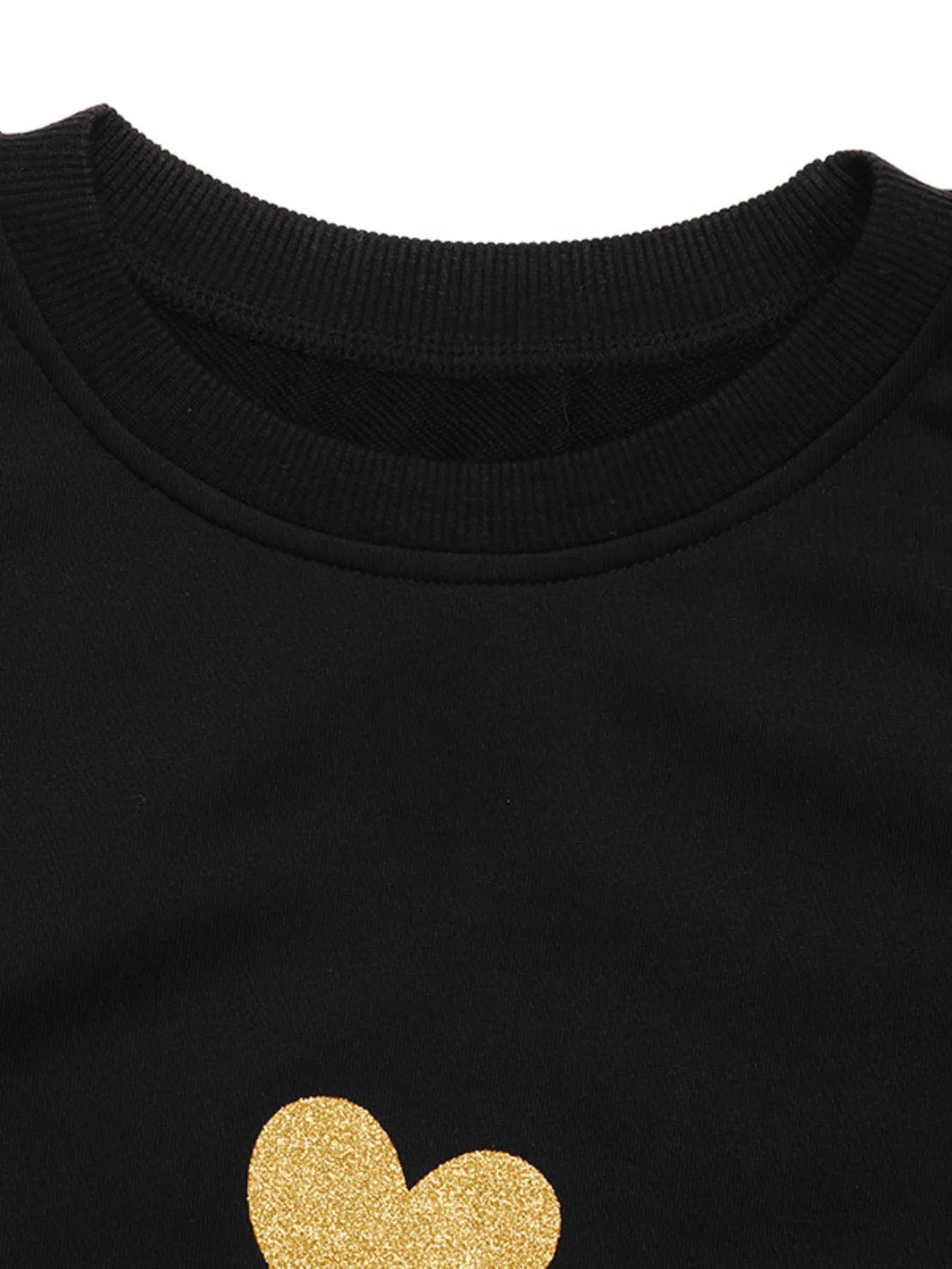 Heart Print Long Sleeve Sweatshirt - Velora Luxury Fashion