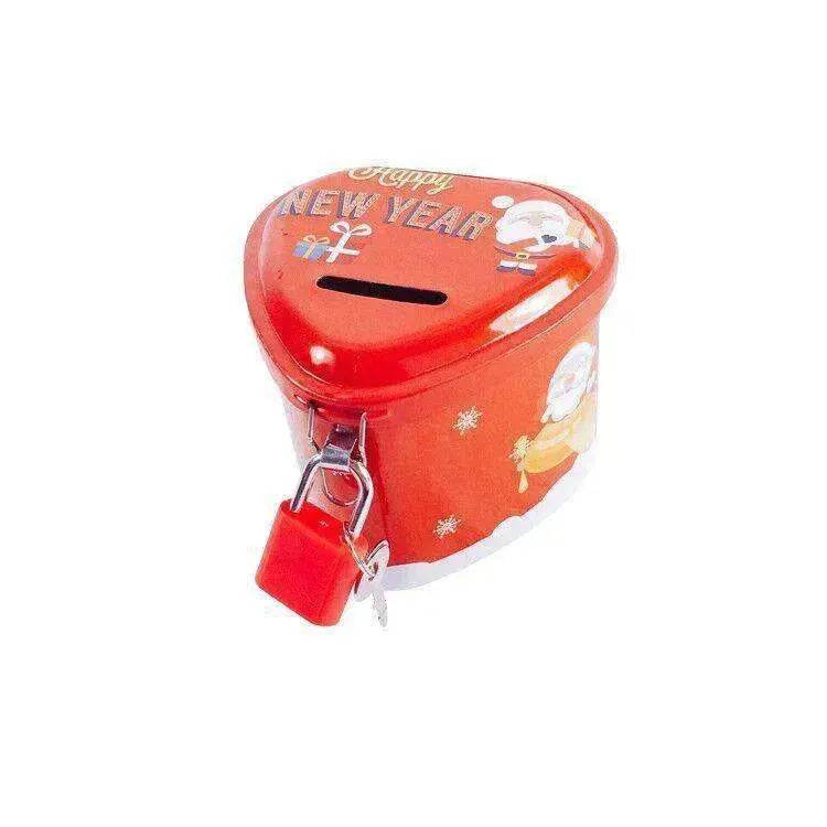 Heart-Shaped Christmas Piggy Bank Christmas Supplies School Gifts - Velora