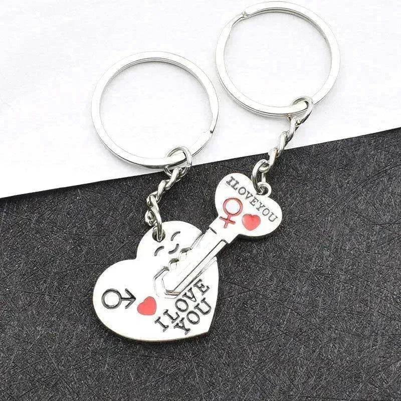 Heart-shaped Keychain English Secret Love Keychain Couple Keychain - Velora