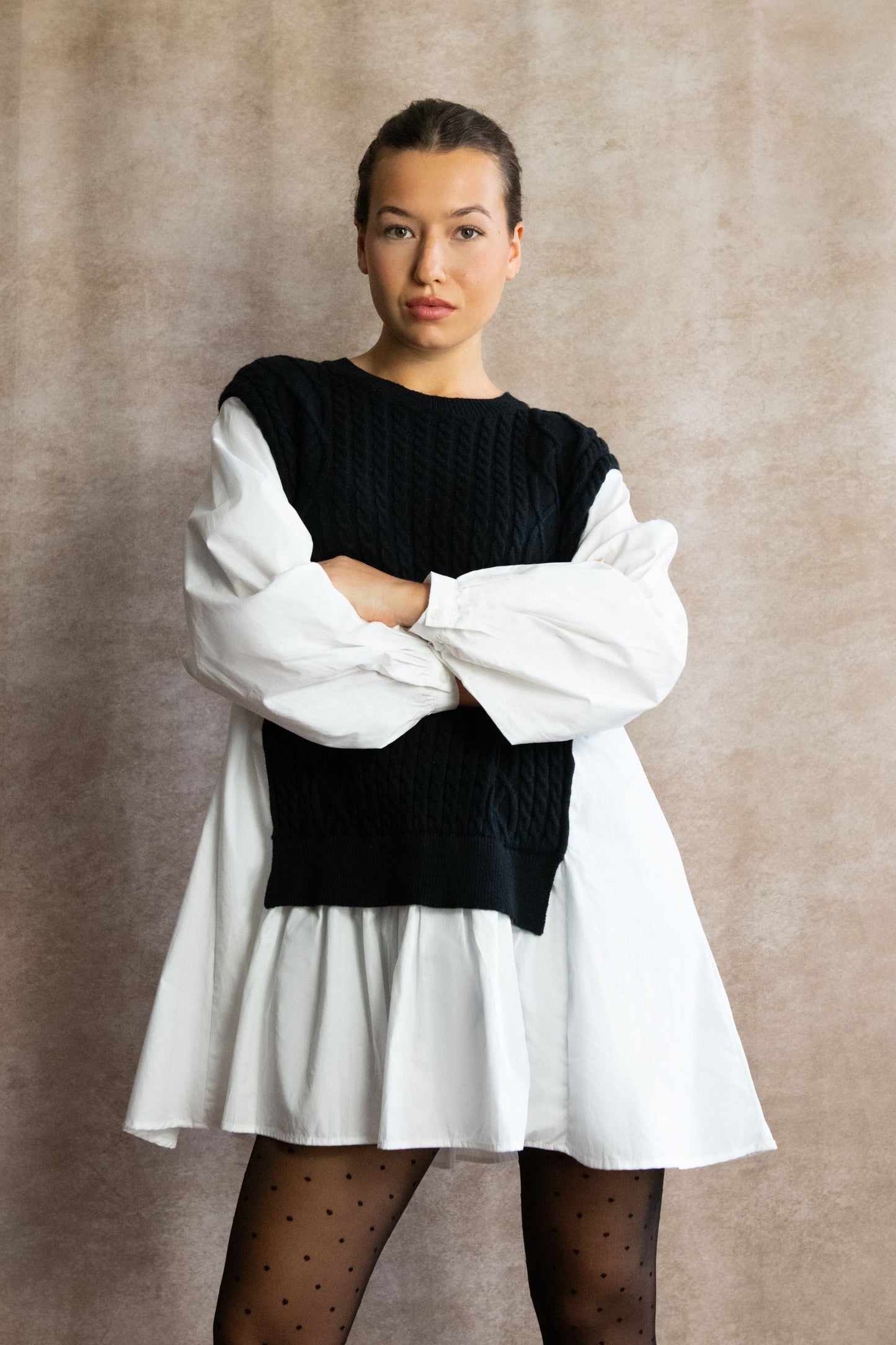 Helga Oversized Cable Knit Tunic Dress