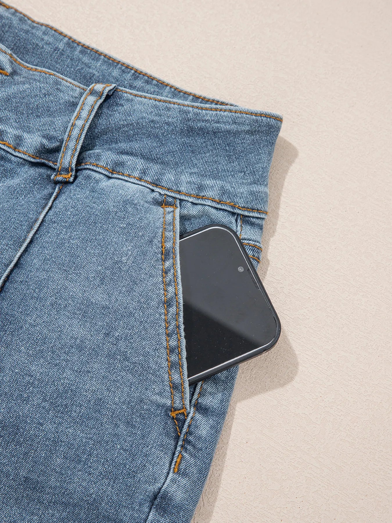 High-Waisted Flare Jeans with Seam Detail - Velora Luxury Fashion