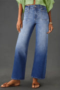 High-Waisted Wide-Leg Vintage Wash Jeans - Velora Luxury Fashion