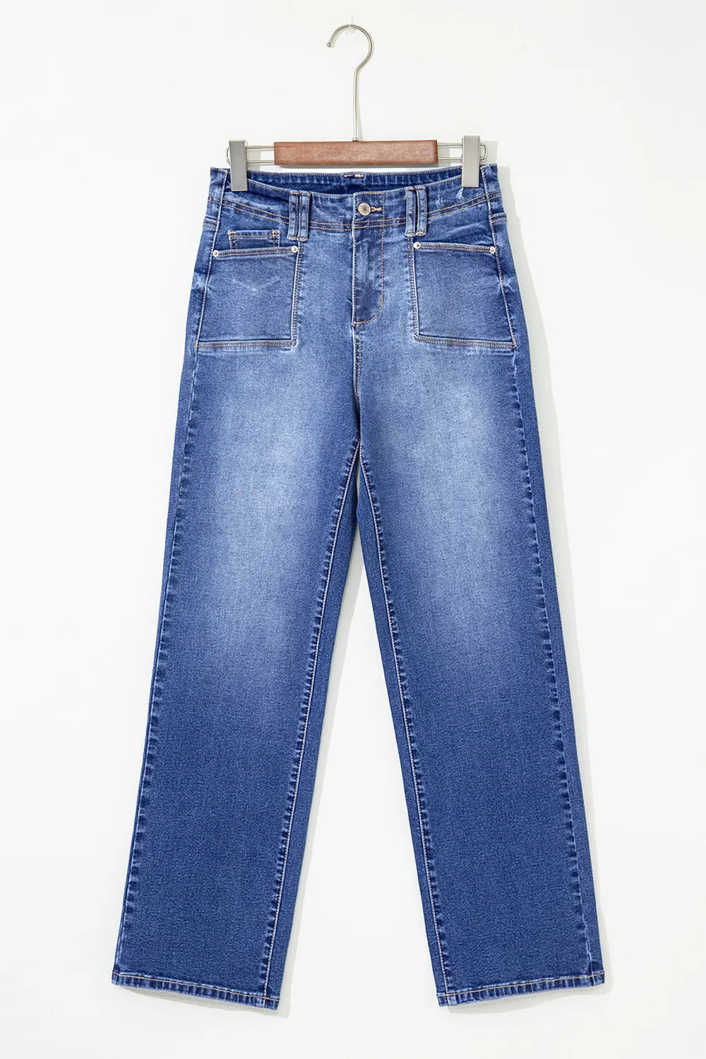 High-Waisted Wide-Leg Vintage Wash Jeans - Velora Luxury Fashion
