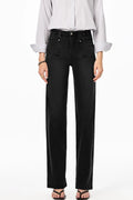 High-Waisted Wide-Leg Vintage Wash Jeans - Velora Luxury Fashion