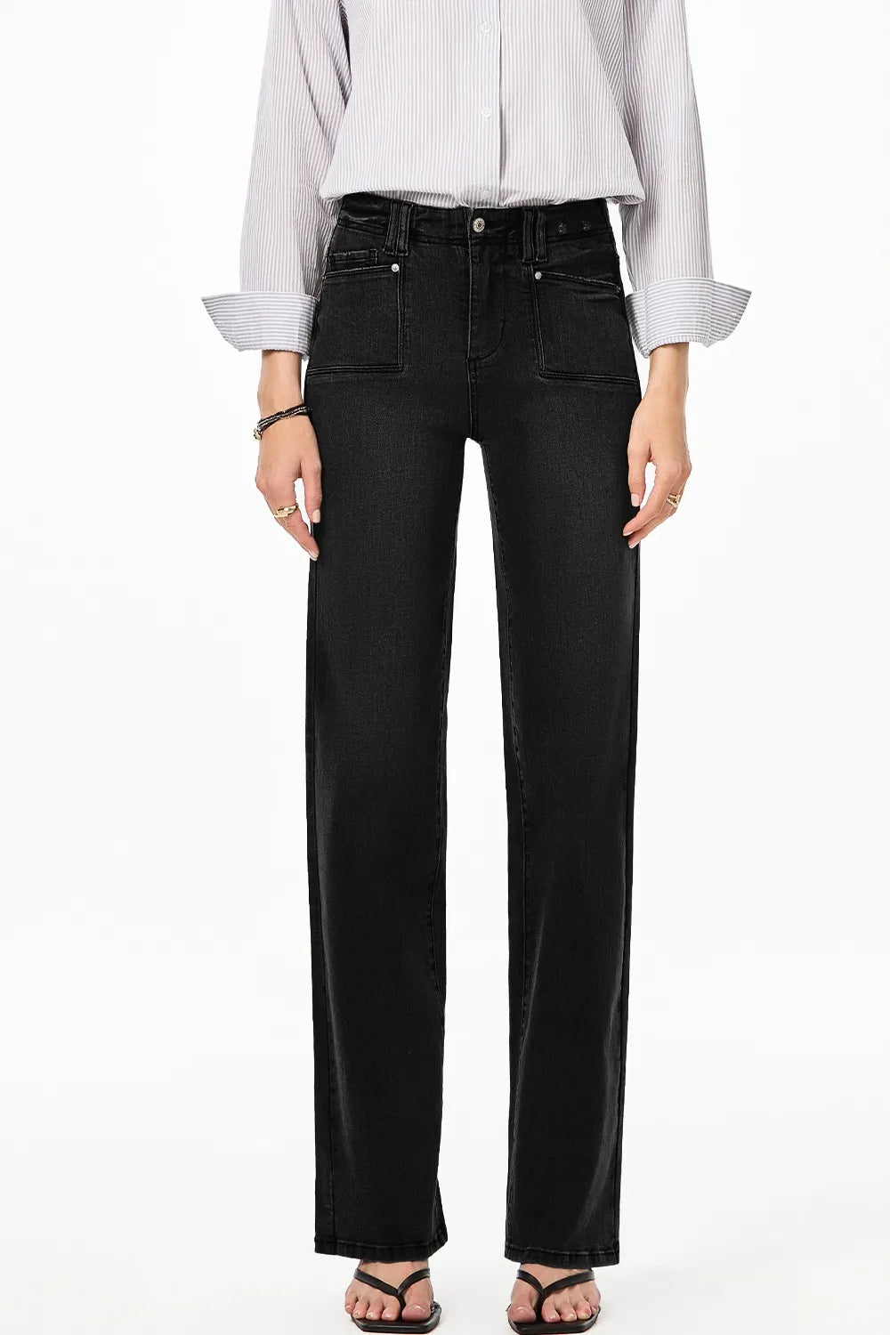 High-Waisted Wide-Leg Vintage Wash Jeans - Velora Luxury Fashion