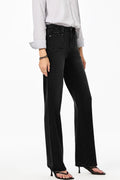 High-Waisted Wide-Leg Vintage Wash Jeans - Velora Luxury Fashion