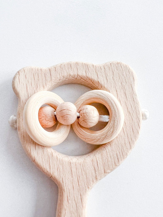 Hochet ourson tout en bois - Velora Luxury Fashion