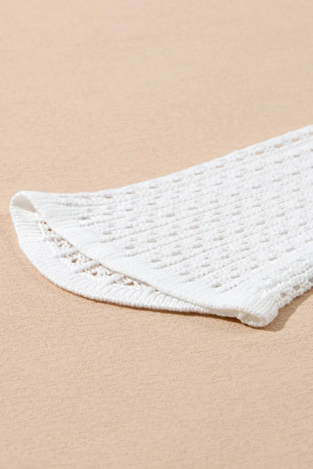 Hollow Out Bell Sleeve Drawstring Knit Cover Up Dress - Velora Luxury Fashion