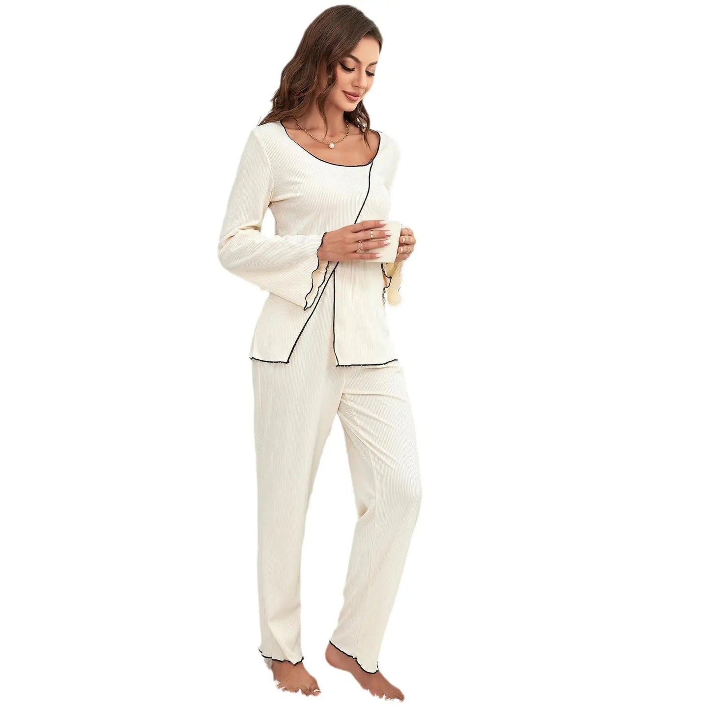 Homewear Suit Long-sleeved Pajamas For Women EX-STOCK Canada